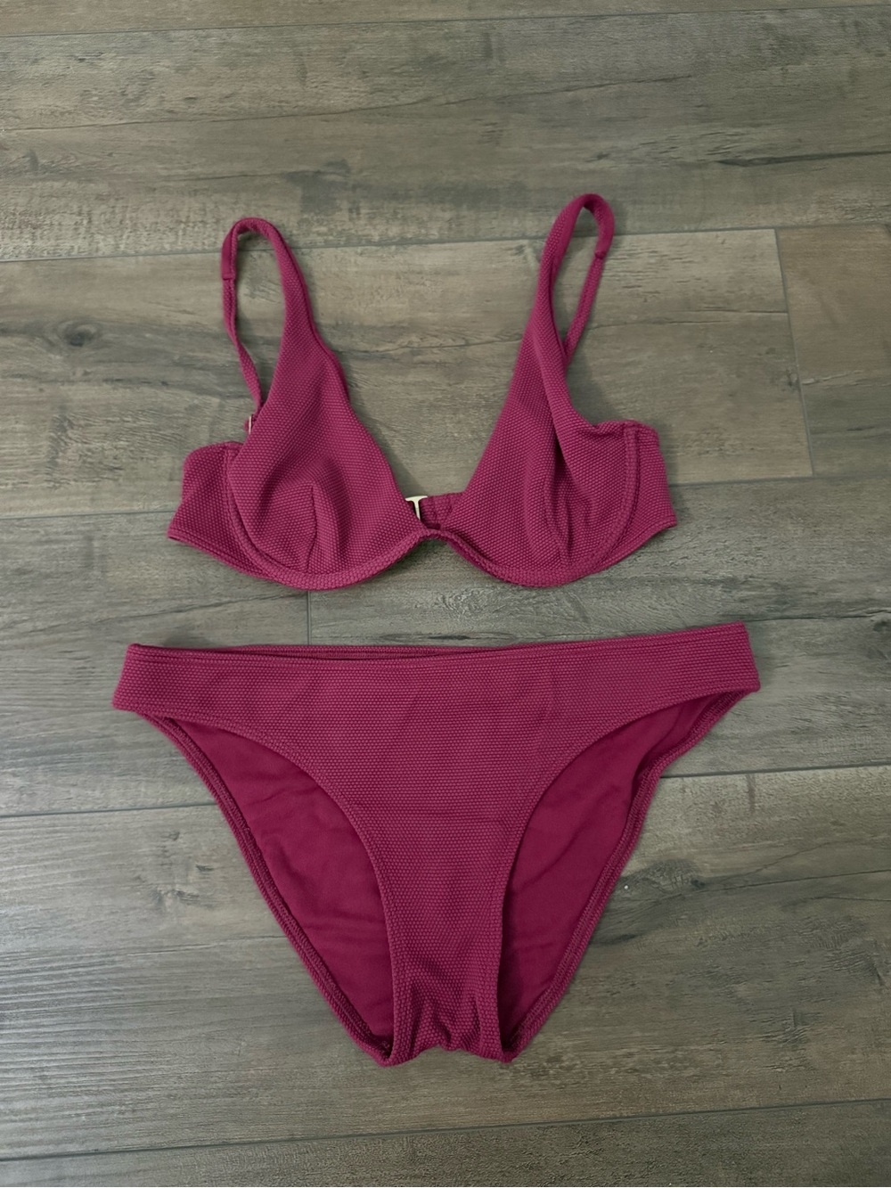 Hollister Textured Magenta Bikini Set